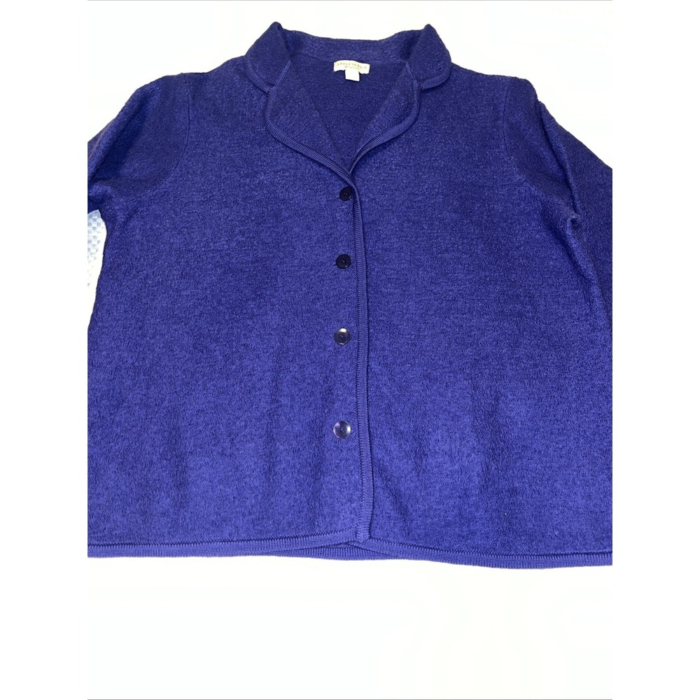Appleseed's‎ Cardigan Women's XL Vibrant Purple 100% Wool Jacket Button Up